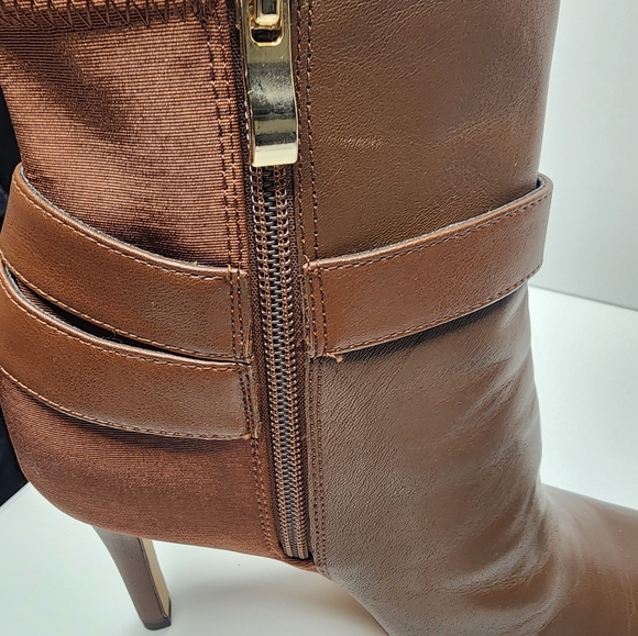 White House Black Market Tallon Whiskey Brown Leather  Boots - NWOB- Size 8.5 - Picture 5 of 5